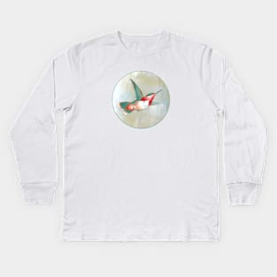 Hummingbird, Moon and Star Kids Long Sleeve T-Shirt